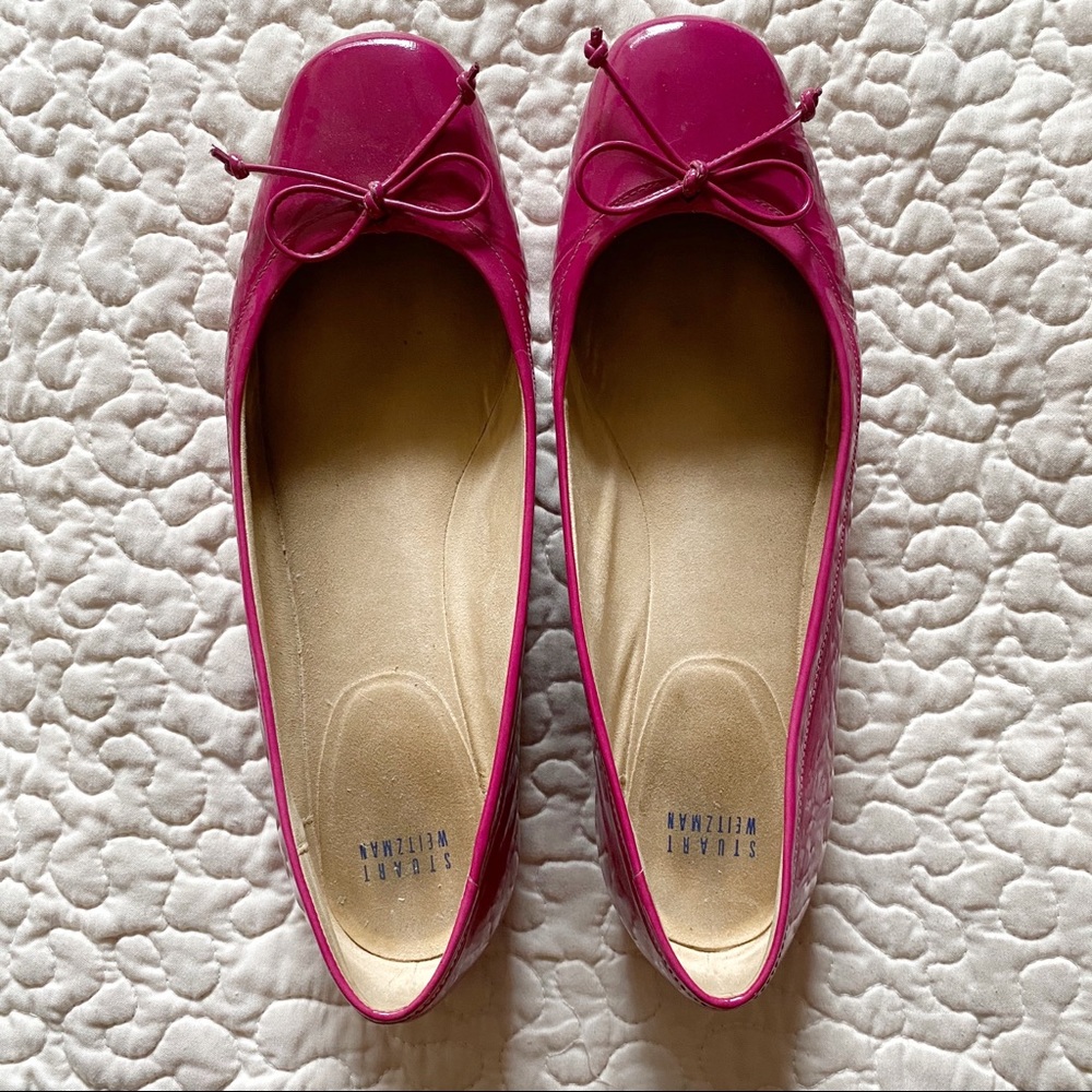 Stuart Weitzman shoestring patent leather flats
